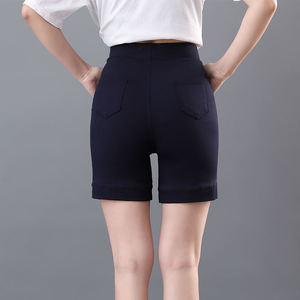 กางเกงขาสั้นคาร์โก้ลำลองสำหรับผู้หญิง เอวยางยืดสูง ผ้าฝ้ายผสมสแปนเด็กซ์ ไซส์ใหญ่ กางเกงขาสั้นฤดูร้อน มีกระเป๋าหลายช่อง - Product Image 5