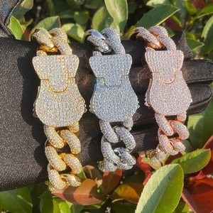 Bracelet pour homme en argent sterling 925, 22 mm, serti de diamants de laboratoire, style hip-hop, chaîne cubaine, idéal comme cadeau - Product Image 4