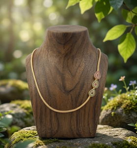 Chaîne de poitrine en alliage de cuivre plaqué or Divyoro avec cristaux en forme de poire et strass – Bijoux pour enterrement de vie de jeune fille et fiançailles pour femme - Product Image 4