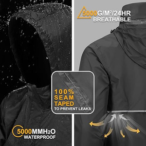 Veste de pluie imperméable et coupe-vent légère, pliable et compacte à capuche pour homme, postée par Dress Sports - Product Image 5