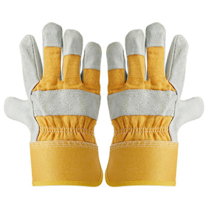 Cow Split Leather Work Safety Gloves Heavy Duty Protective Labor Gloves for Construction Gardening Industrial <b>Welding</b> - Product Image 1