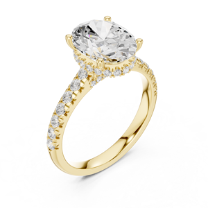 Componente de Anillo Halo de Corte Ovalado Personalizado, Configuración de Anillo con Gema Redonda de Múltiples Tamaños, Diseño de Anillo en Fase Pre-Producción - Product Image 4