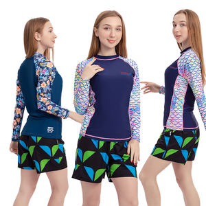 Traje de Baño de Manga Larga UPF50 Transpirable Unisex al por Mayor, Traje de Baño de una Pieza de Poliéster/Nailon - Product Image 1