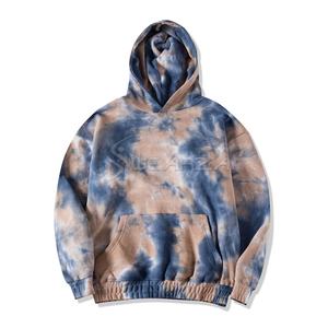 PLUS SIZE Tie Dye Imprimé À Capuche Avec Poches Manches Longues Cordon Lâche Broderie Sweat High Street Hoodies Pour Hommes - Product Image 3