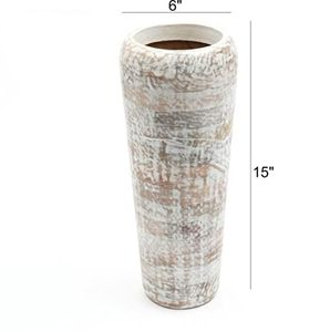 White Wash Wooden Flower <b>Vase</b> Tall Tabletop Decorative <b>Bud</b> <b>Vase</b> Handmade Art Deco Home Wedding Garden Gift Decor - Product Image 2