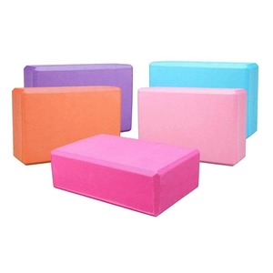Bloques de yoga de espuma EVA de alta densidad, bloque de soporte rectangular para práctica de yoga, color rosa, morado y azul - Product Image 5