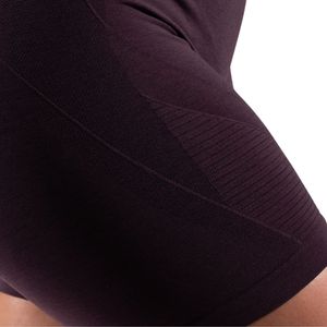 Shorts de sport pour femme, taille haute, sans couture, compressifs, extensibles, pour la gym, le fitness, l'entraînement, le yoga, les activités sportives, style cycliste, couleur prune - Product Image 6