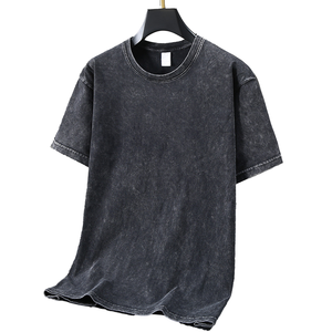 T-shirt unisexe vintage en coton 100% 260 g/m² pour usage quotidien, délavé à la pierre, à manches courtes et col rond, pour hommes et femmes - Product Image 2