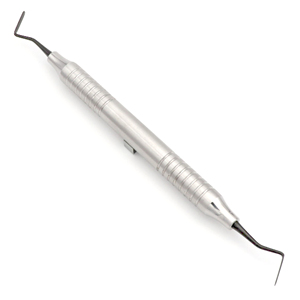 Periotome Postérieur # 6 instruments d'extraction dentaire à double extrémité, à dents crantées, à pointes fines et aiguisées, revêtement TiNi noir, 10 mm - Product Image 1