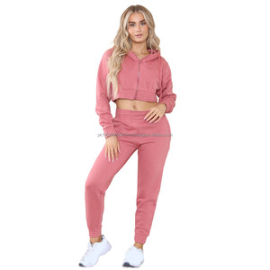 Invierno sólido prendas de vestir exteriores transpirable de talla grande para mujer de alta calidad de moda de manga completa de lana conjunto de chándales de calle alta - Product Image 2