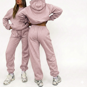 Customizable Girls Cozy Hoodie and Trouser <b>Set</b> Soft Fabric Warm Tracksuit Comfortable Stylish Loungewear for Winter Bulk Sales - Product Image 1