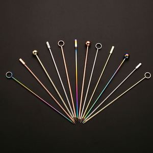 ไม้จิ้มฟันโลหะสแตนเลสเคลือบสีแบบกำหนดเอง สำหรับตกแต่งอาหาร มะกอก ค็อกเทล ผลไม้ และเครื่องดื่ม - Product Image 2