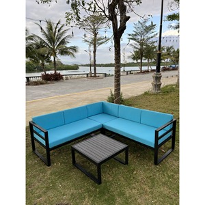 Juego de sofás seccionales para exteriores en forma de L con cojines y mesa de centro Colección de muebles de jardín - Product Image 3