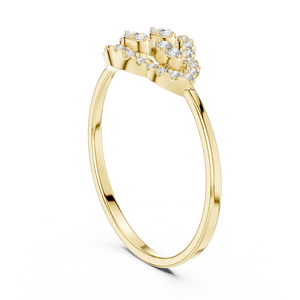 Anillo de oro macizo de 14k para mujer con diamante de corte redondo minimalista en forma de marquesa, ideal para regalo, compromiso, aniversario, boda. - Product Image 4