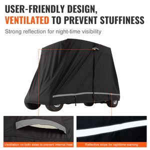 Copertura Completa Impermeabile, Anti-UV e Antipolvere in Poliestere 600D per Golf Cart a 2+2 Posti - Product Image 5