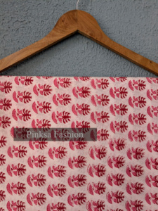 ผ้าพิมพ์ลายบล็อกอินเดีย ผ้าฝ้าย 100% ลายดอกไม้ สำหรับตัดเย็บเสื้อผ้า - Product Image 3