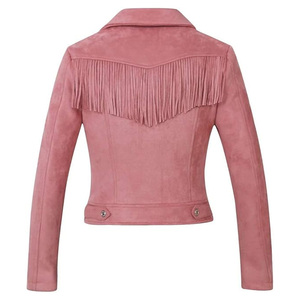 Chaqueta de Cuero de Gamuza para Mujer OEM, Abrigo de Invierno de Lujo con Tacto Suave y a la Moda, Etiqueta Privada Personalizada - Product Image 2
