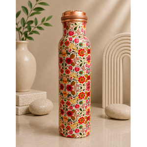 Linda botella de agua amarilla con diseño de sol y nubes, botella de cobre portátil para viajes. - Product Image 6