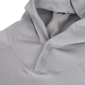Sweat-shirt à capuche gris pour homme, manches longues, tricoté, 100% coton, avec poche, coupe classique, respirant, couleur unie, décontracté, pour l'hiver - Product Image 2