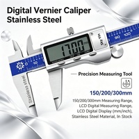 Digital Vernier Caliper Stainless Steel LCD Electronic Micrometer 150 200 300mm Measuring Tool Precision Gauge Ruler