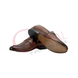 Handmade Pointed Toe <b>Brown</b> Color New Style Leather Loafers <b>Men</b> <b>Casual</b> <b>Shoes</b> <b>Men's</b> Wear - Product Image 3