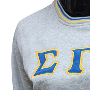 Womens Round Neck Sweatshirt Personalized Greek Letter Graphic Pullover Long Sleeve Casual Relaxed Fit Fleece <b>Crewneck</b> - Product Image 2