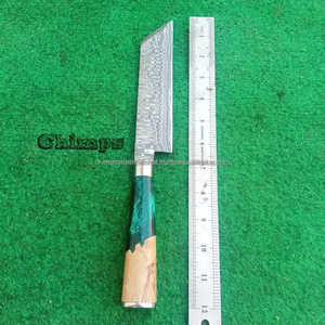 Couteau de cuisine professionnel forgé de qualité supérieure, écologique, personnalisé, en acier Damas, avec manche en bois d'olivier - Product Image 4
