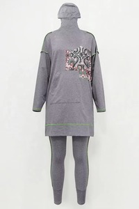 Women <b>Modest</b> Sport Wear Zipper for Women Pocket Design Muslim Gym <b>Set</b> Fast-dry Women Muslim Activewear <b>Set</b> - Product Image 5