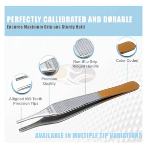 ชุดคีมผ่าตัดแบบแมนนวล JACKBILLY จำนวน 2 ชิ้น ขนาด 4.75 นิ้ว แบบตรงและแบบโค้ง สีน้ำตาล MOL - Product Image 3