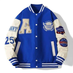 Custom High Quality Wool <b>Leather</b> Varsity <b>Jacket</b> <b>Men</b> Letterman Baseball <b>Jacket</b> Embroidered Team College Coat - Product Image 4