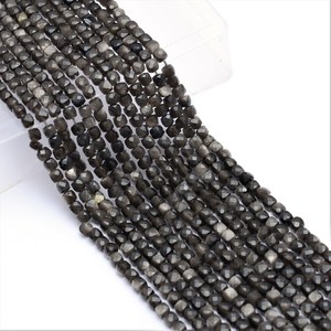 AAA+ <b>Cat's</b> Eye 4mm Cube Faceted Beads Natural Rare Silver <b>Cats</b> Eye Gemstone Loose 3D Box Briolette Fancy Loose Beads For Jewelry - Product Image 3