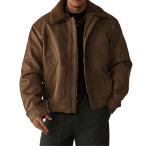 Veste en cuir pour homme, nouvelle collection, épaisse, de marque haut de gamme, avec doublure en velours, tendance, grande taille, veste et manteau en PU pour homme, prix avantageux - Product Image 1