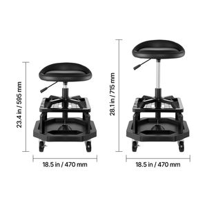 Pneumatic 300 Lbs Capacity Rolling Shop <b>Stool</b> 360 Degrees <b>Adjustable</b> <b>Height</b> Industrial Chair Garage Work Creeper Seat 360 - Product Image 4