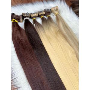 Extensions de cheveux naturels indiens Remy, double trame, lisses, couleur chocolat brun blond - Product Image 4