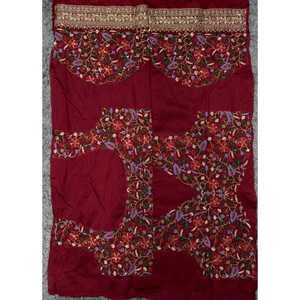 Saree chinois traditionnel de créateur Belles paillettes et broderie de cordon avec bordure en dentelle - Product Image 1