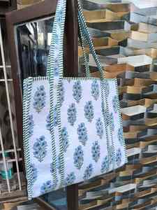 Bolsa de Mano de Algodón Acolchada con Estampado Floral Indio Vintage, Bolsa de Compras Deportiva Hecha a Mano para Mujer, Bolsa de Viaje para la Playa - Product Image 3