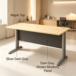 Stylish Modern Extendable Rectangular Executive Office <b>Table</b> <b>Wall</b> <b>Mount</b> File Drawer Storage Durable Melamine Wood Top Office - Product Image 1