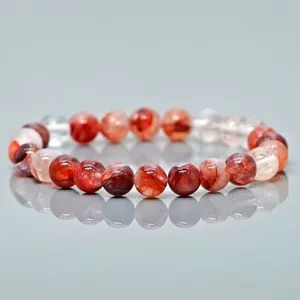 Natural Red Garden Quartz 8mm Smooth Round AA Grade Gemstone Beads <b>Stretch</b> <b>Bracelet</b> Healing Jewelry Wholesale - Product Image 6