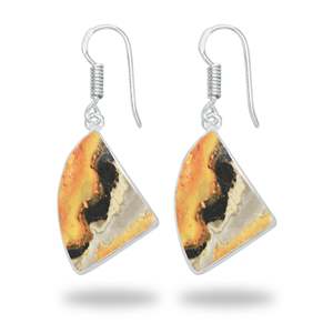 Girls Party Wholesale Best Beautiful Trendy Cute Natural <b>Bumble</b> <b>Bee</b> Jasper Multi Shape Silver Plated Dangle <b>Earring</b> for Women - Product Image 4
