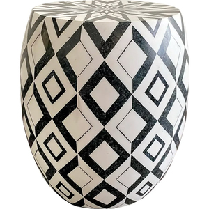Table d'appoint ronde Art Déco en os incrusté noir et blanc, faite à la main, pour la décoration intérieure, vente en gros - Product Image 5