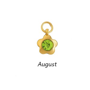 Colgante de Peridoto Chapado en Oro con Forma de Flor de 12 Meses y Piedra de Cristal Colorida, Hecho a Mano para Creación de Joyas - Product Image 1