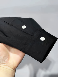 Camiseta Casual de Manga Larga para Hombre, Nueva Colección de Bangladesh, Primavera/Otoño, Color Sólido, Botones en el Puño, Cuello Alto Versátil, 100% Algodón - Product Image 5