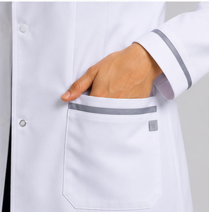 Custom <b>Women</b> Lab Coat <b>White</b> Doctor Workwear <b>Long</b> <b>Sleeve</b> Pharmaceutical Uniform Breathable Cotton Polyester Medical Laboratory - Product Image 3