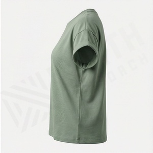 T-shirt à manches courtes en satin de polyester de haute qualité pour femmes, couleur unie, style décontracté toutes saisons, broderie personnalisée, haut personnalisé - Product Image 3