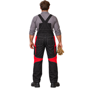Pantalones de Trabajo Transpirables de Algodón al por Mayor, Overoles con Múltiples Bolsillos, Pantalones Utilitarios con Tirantes Ajustables y Paneles en las Rodillas para Hombre - Product Image 6