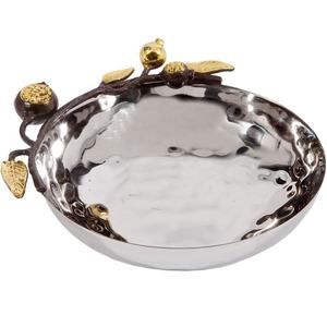 Cuenco decorativo de frutas de diseño elegante con ramas metálicas creativas en el borde, utensilios de cocina de acero puro Premium - Product Image 1