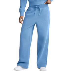 Women's Quarter Zip High Neck Crop Top with Wide Leg Open Hem <b>Trousers</b> Two Piece Relaxed Tracksuit Drawstring Waist Long Sleeves - Product Image 4