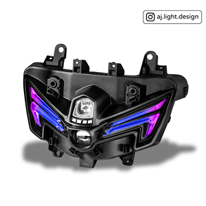 Phare avant LED RGB NMAX V3 avec DRL, double lentille, design AJ Light, qualité supérieure taïwanaise, éclairage personnalisé, contrôle par application, effet Demon Eye - Product Image 2