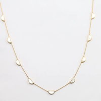 Collier de fiançailles en or massif 10K 14K 18K avec nacre, forme D, demi-cercle, personnalisé, minimaliste, pour mariage, vente en gros