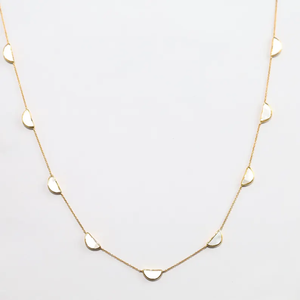 Élégant Collier de Fiançailles en Or 18K avec Nacre 8.57CT Forme D MOP 9 Demi-Cercle, Pendentif de Mariage Personnalisé, Bijou - Product Image 1